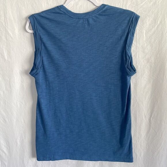 Theory Cuff Organic Cotton Scoop Tank, Steel Blue - Picture 9 of 9